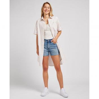 Dress Lee a maniche corte di lino, colore oatmeal L