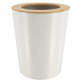 Bidone in Metallo con Coperchio in Bambù 5L