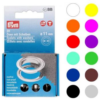 Prym Yellow/Metal Eyelets & Washers – 20 Count