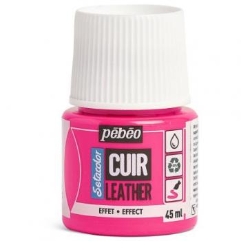 Fluorescent Pink Leather Paint by Pebeo Setacolor 45ml