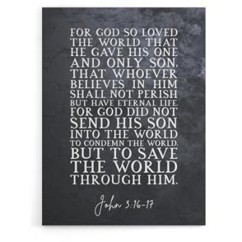 Eternal Life Scripture Poster – John 3:16‑17