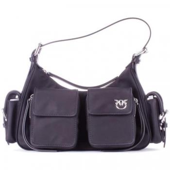 PINKO Shoulder Bags female Black Size: ONE SIZE Black Cargo Bag Love Birds Model 102794-A1J4