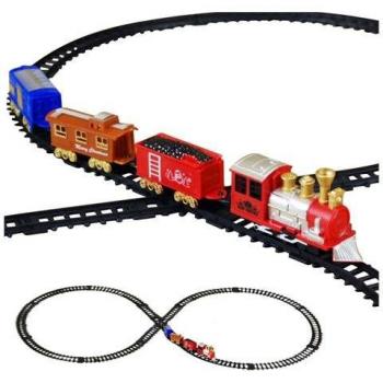 Alberino Trenino Festivo con Pista Elettrica e 8 Vagolette