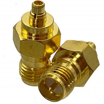 Adaptador RF SMA hembra a MMCX macho, conector coaxial, 1 unidad