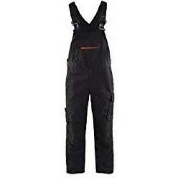 Salopette con elastico in bretelle – colore nero/rosso, taglia 40C
