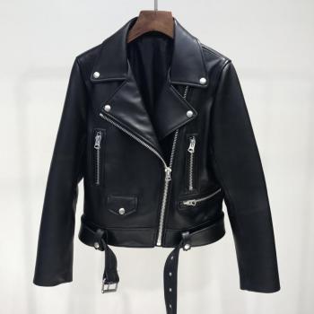 Manteau en cuir synthétique pour femmes, style punk, fermeture éclair