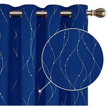 Tende Oscuranti Deconovo per Salotto 140x260 CM Blu Elettronico