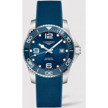 Longines Hydroconquest Men's Automatic Watch Blue Sunray Dial Rubber Strap