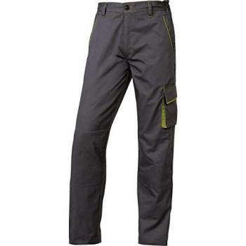 Pantalón de trabajo deltaplus cintura ajustable 5 bolsillos color gris verde talla m