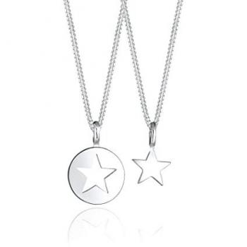Elli Ketten-Set »Halskette Mutter Kind Set Stern Anhänger Cut Out 925 Silber«