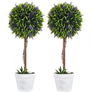 Lot de 2 plantes artificielles fleurs de lavande