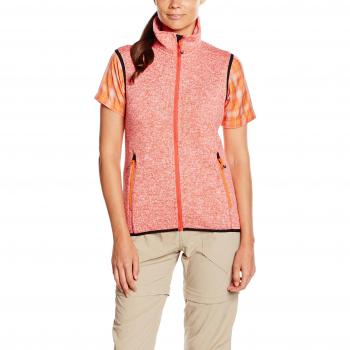 CMP Damen Fleece Kapuze Weste, Rot (Bitter/Bianco), Gr. 42