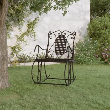 VidaXL 84 cm Black Steel Rocking Bench
