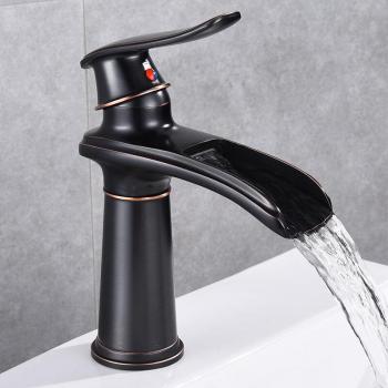 Rubinetto a Cascata Petite Ecrevisses Lavabo Nero Monocomando