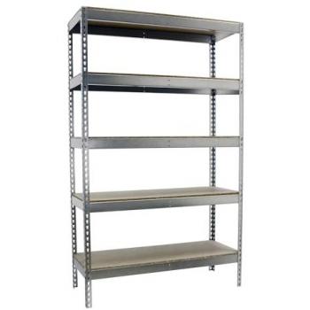 Estantería Simonforte 2500x1500x600 mm, 5 Baldas de Madera, Soporte 600 kg por Balda, Galva/Madera