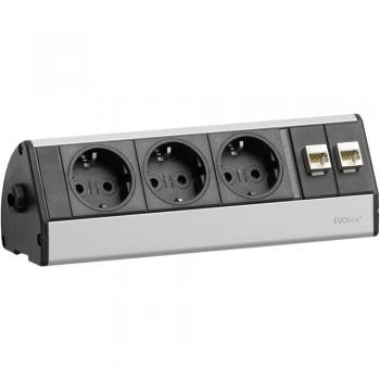 EVOline 103317 3 scomparti Multipresa Schuko