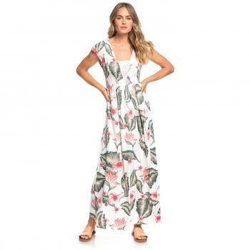 Roxy A Day at Tribeca Robe Longue sans Manches Femme, Marshmallow Tropical Love, FR : S