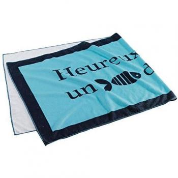 Serviette de plage imprimée poisson aqua 70 x 150 cm