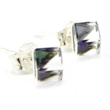 Cristales Cubo Plateado-Púrpura 4 mm
