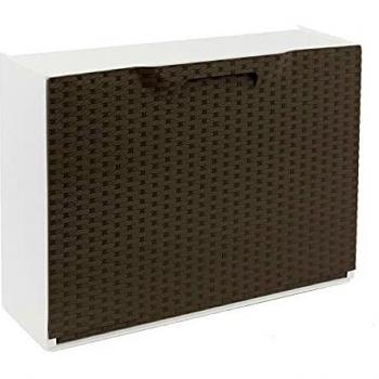 Scarpiera Impilabile Rattan Tortora 51x19x39 cm