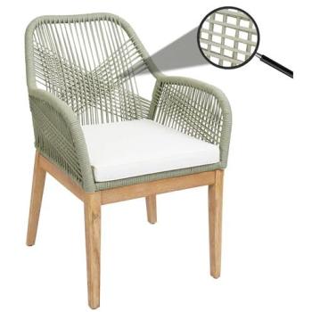Mendler – Chaise de jardin HWC-H56b, fauteuil outdoor, résistance aux intempéries, corde tressée