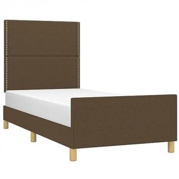 Bettgestell 90x200 cm mit Kopfteil Dunkelbraun