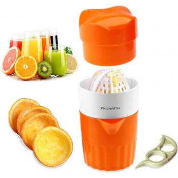 Prensa de Fruta y Limón Manual con Recipiente Colador y Tapa Protectora