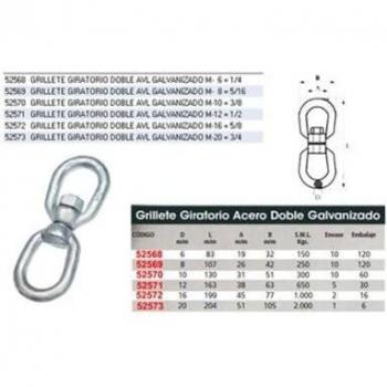 Fissatore a griglia avvolgibile doppio zincato M8 5/16