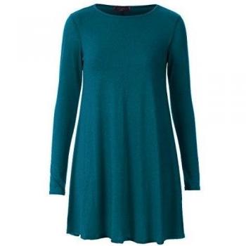 Vestido Mujer Skater Manga Larga Aguamarina, talla 44