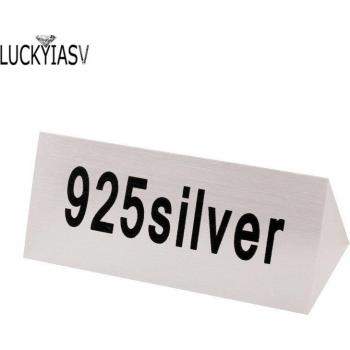 Silver Jewelry Signage Stand with Clear Holder