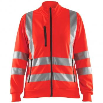 Felpa Rosso Fluo Donna Zip Alta Visibilità M