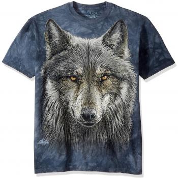 Grau-Blau Mountain Warrior Wolf Adult Tee 5XL