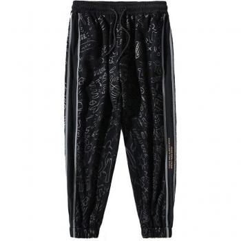 Pantalones Casual de Hombre con Diseño de Dibujos Animados y Tiras Brillantes A346-G2537