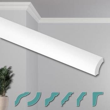 Moulure de plafond HEXIMO blanche 2 m, polystyrène XPS, profil 22 × 22 mm