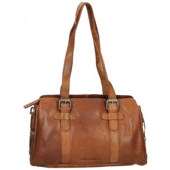 Spikes & Sparrow Damen Schultertasche Echtleder Oklahoma Cognac