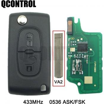 QCONTROL 2 Button Car Remote Key 433MHz for CITROEN C2 C3 C4 C5 Berlingo Picasso ID46 (CE0536 ASK/FSK)