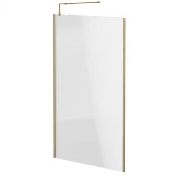 8mm Clear Glass Walk-In Shower Screen with Support Bar and Wall Channel