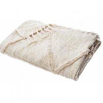 Jeté de lit en polycoton slub tufté brillant