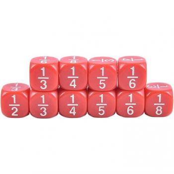Mini Fraction Dice Game Set – 10 Pieces