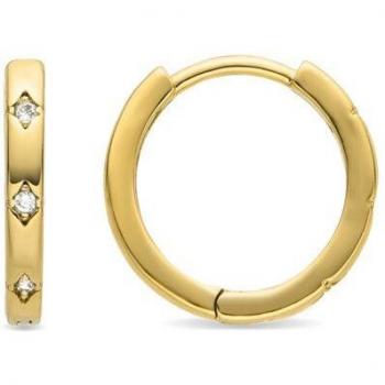 Pendientes Africa de Luxenter con circonita brillante y acabado en oro amarillo de 18k