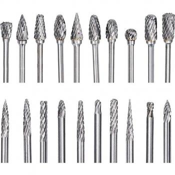 20 Pcs Carbide Carving Bits with 1/8 inch Shank