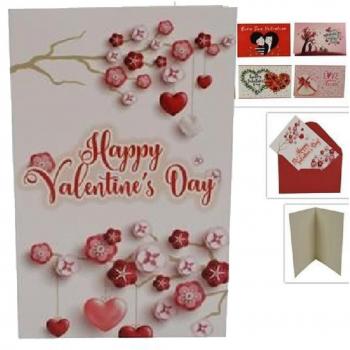 Set di Biglietti Auguri San Valentino 13.5x8.5cm