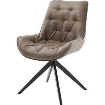 Taimi-Flex Polsterstuhl Taupe Vintage mit drehbarem Kreuzgestell