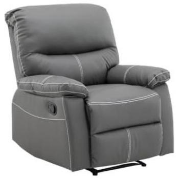 Sillón ergonómico de piel sintética gris Canby