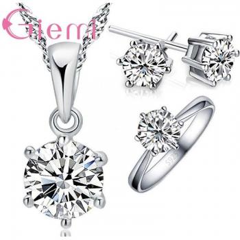 AAA Cubic Zircon Wedding Jewelry Set in 925 Sterling Silver