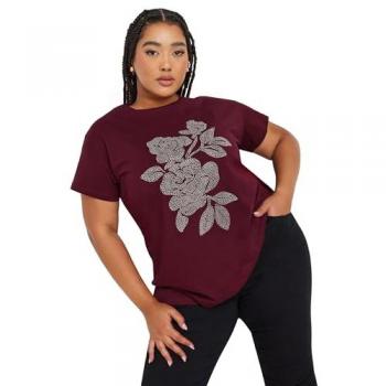 Yours Curve Red Stud Floral Shirt