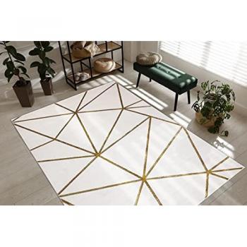 Sfera di Glamour 1013 – Tappeto Elegante Emeraude Crema/Oro Beige 120x170 cm