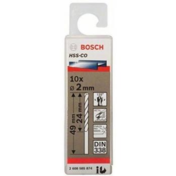 Bosch 10 brocas HSS-Co metálicas, DIN 338 (2 x 24 x 49 mm)