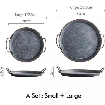 Vintage Style Round Serving Tray