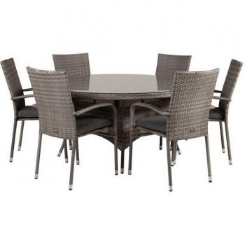 Ebuy24 Garten-Essgruppe mit 6 Anna-Stühlen